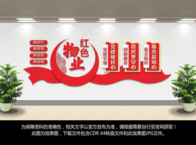 红色物业文化墙