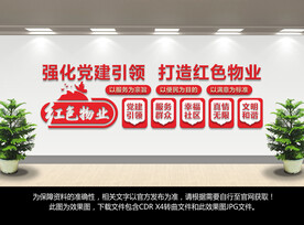 红色物业文化墙