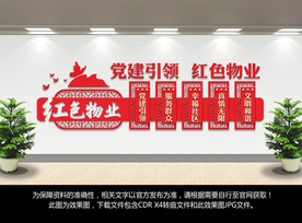 红色物业文化墙