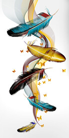 装饰画 晶瓷画 羽毛