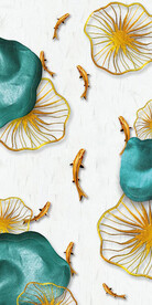 装饰画 晶瓷画 荷叶