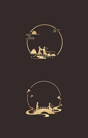 黑金国潮七夕鹊桥元素