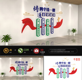 公安四铁文化墙