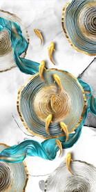 装饰画 晶瓷画 金鱼