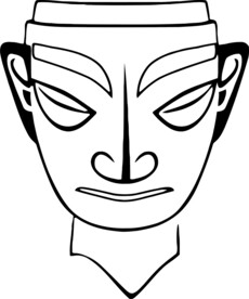 出土面具纹样头像