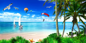 蓝天白云吊顶天顶壁画