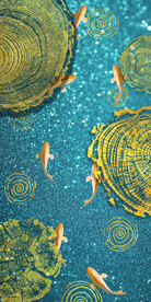 装饰画 晶瓷画 金鱼