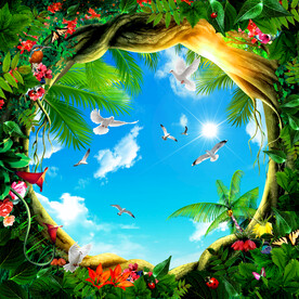 蓝天白云天顶画