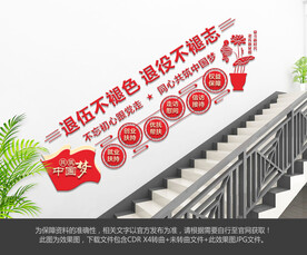 退役军人之家楼梯文化墙