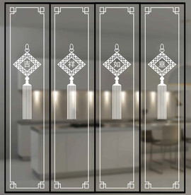 高清分层透明底推拉门玻打印图