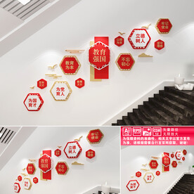 校园党建楼道文化墙