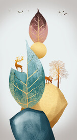 装饰画 晶瓷画 叶子