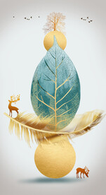 装饰画 晶瓷画 叶子