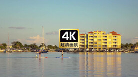 航拍热带海上度假村