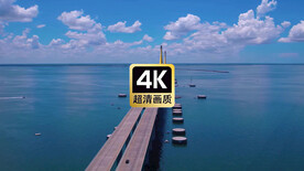 航拍海上跨海大桥美景