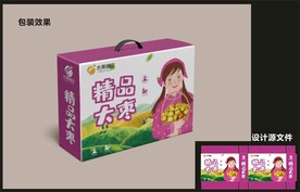 水果青枣包装效果图+平面图