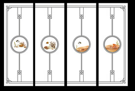 高清分层透明底推拉门玻璃打印图