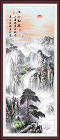 竖幅山水画