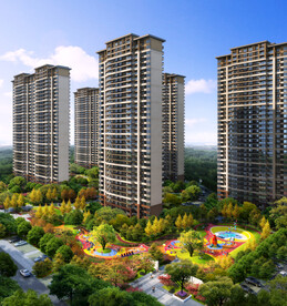 小区景观鸟瞰图