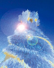 抽象山水冰山玄关太阳光晕光圈