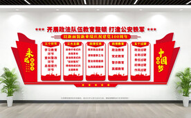 政法队伍教育整顿党建文化墙