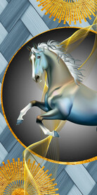 抽象奢华立体马中式玄关