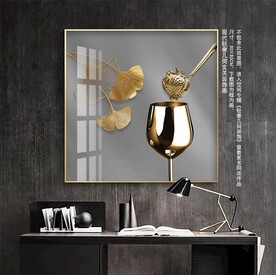 轻奢酒杯餐厅装饰画