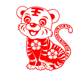 虎年窗花剪纸