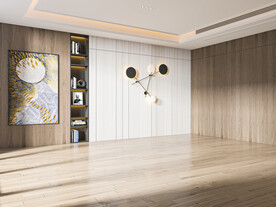 现代极简轻奢客厅空场景