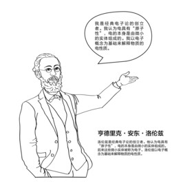 洛伦兹物理学家手绘线描风格人物