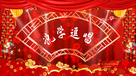 说学逗唱相声 演出舞台背景视频