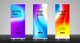 绚丽多彩流体科技易拉宝