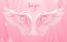 网红粉色翅膀背景墙