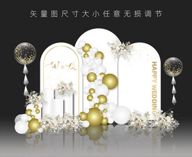 白色订婚宴气球派对布置