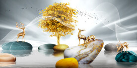 晶瓷画 抽象画 石头