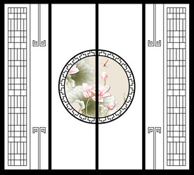 高清分层透明底推拉门打印图一套