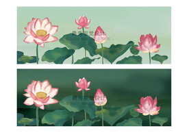 荷花 池塘 月光