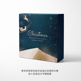 圣诞新年礼品盒包装设计平面图