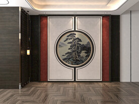 新中式客厅沙发背景墙