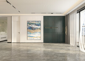 现代极简客厅沙发背景墙