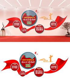 建党精神党建文化墙