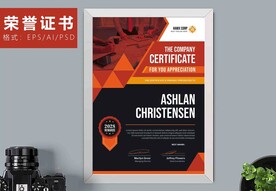 荣誉证书时尚竖版证书