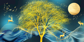 晶瓷画 抽象画 麋鹿