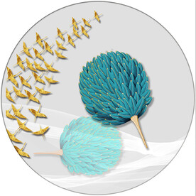 晶瓷画 羽毛 飞鸟