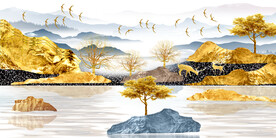 晶瓷画抽象画山水风景画