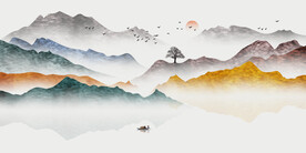 晶瓷画抽象画山水风景画