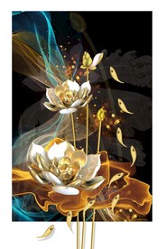 荷花九鱼玄关
