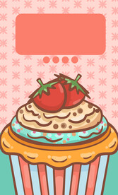 手绘卡通美味奶油蛋糕甜品插画海