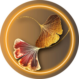 晶瓷画抽象画光影画杏叶