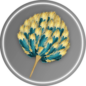 晶瓷画抽象画羽毛扇子